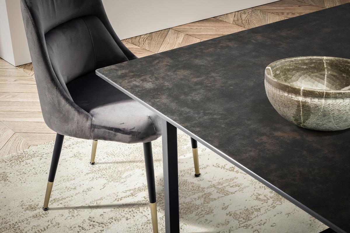 Esstisch Schwarz, L: 180 cm - Schwarz, Design, Keramik/Metall (180/90/76cm) - MID.YOU