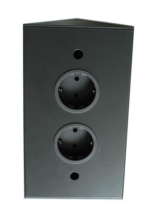 Mehrfachsteckdose 2-fach Edelstahlfarben - Edelstahlfarben, MODERN, Metall (11,5/30/8,3cm)