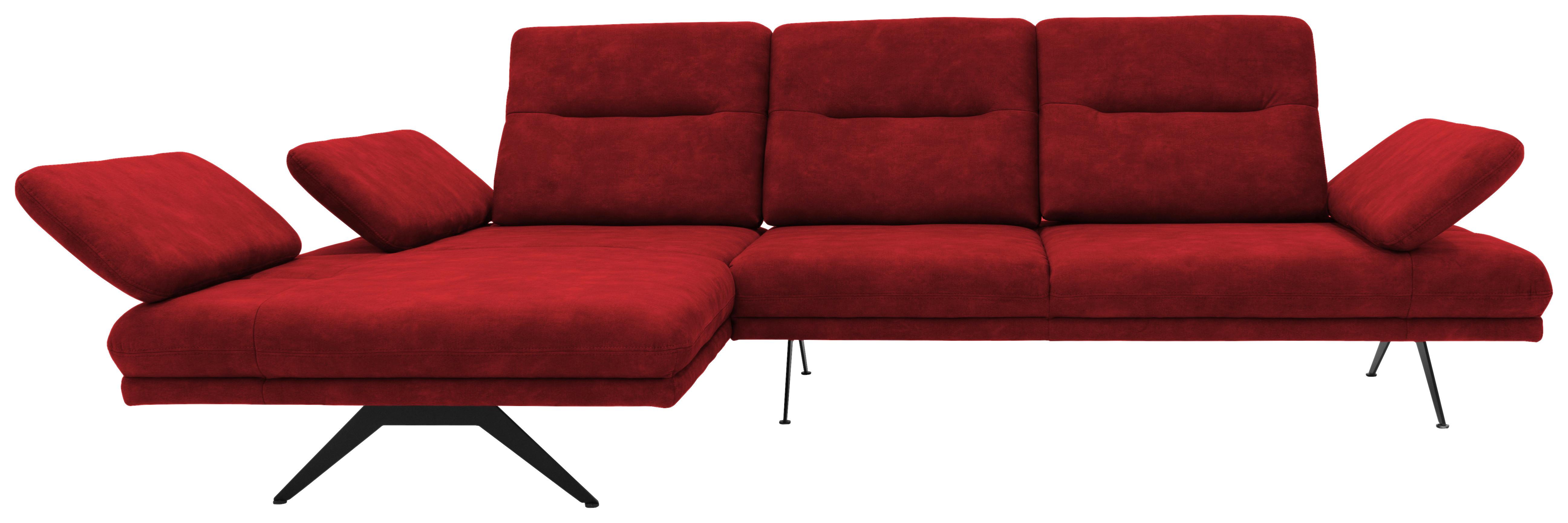 Ecksofa Doris in Rot Schwarz mit Schlaffunktion