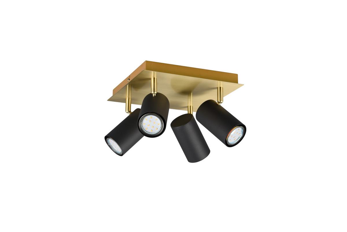 Strahler Marley 4-flammig Verstellbar L: 24 Cm - Goldfarben/Schwarz, Basics, Metall (24/24/15cm) - Trio Leuchten