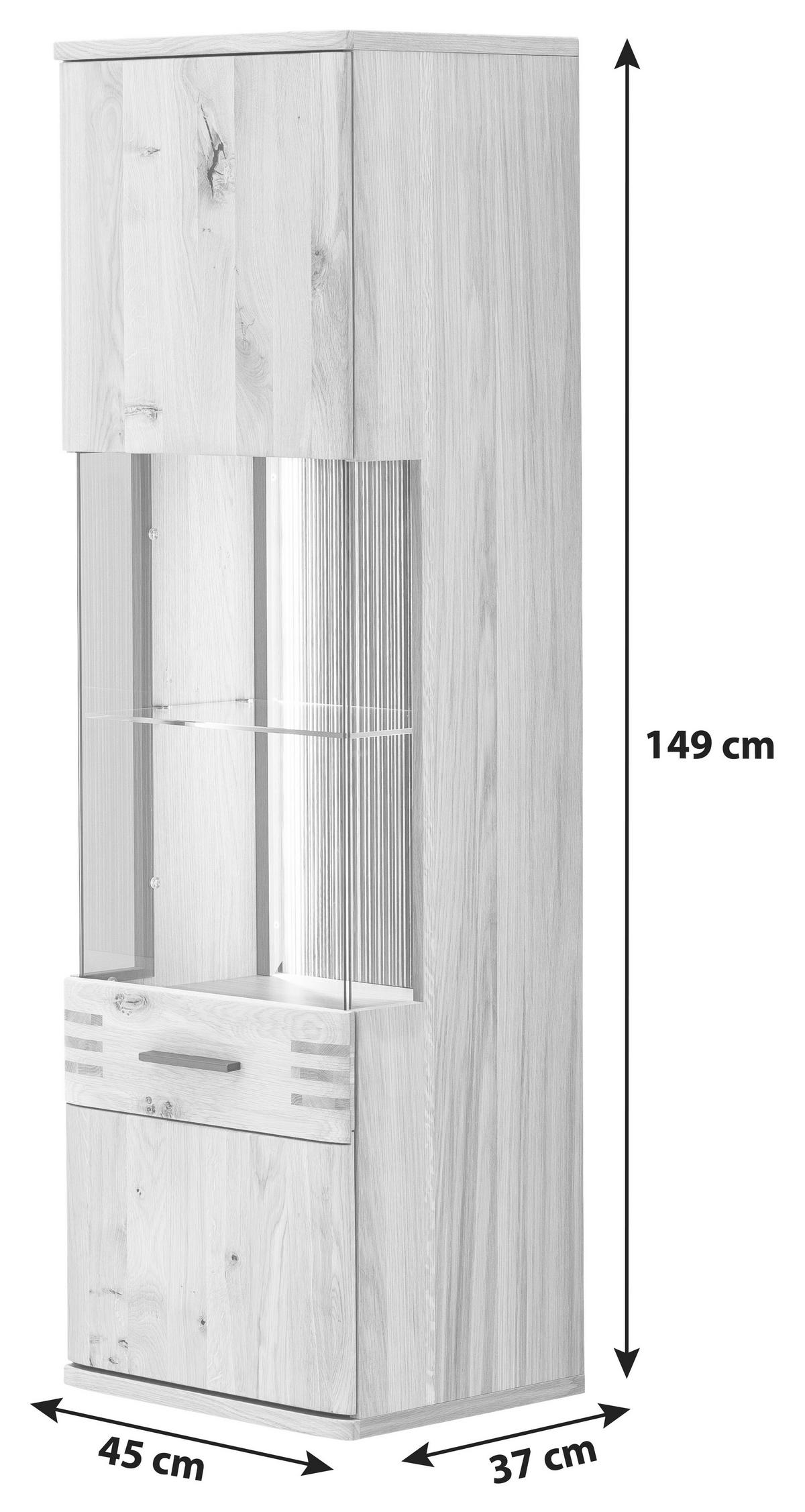 Hängevitrine Salvador B: 45 cm Eichefarben - Eichefarben, Design, Glas/Holz (45/149/37cm) - Livetastic
