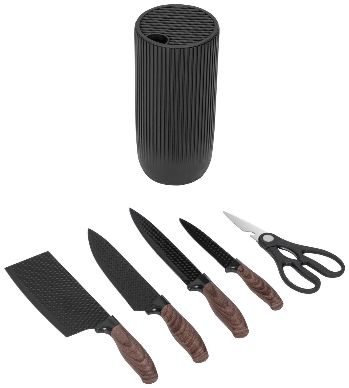 Késtartó Blokk Tatjana - fekete, Modern, műanyag/fém - James Wood