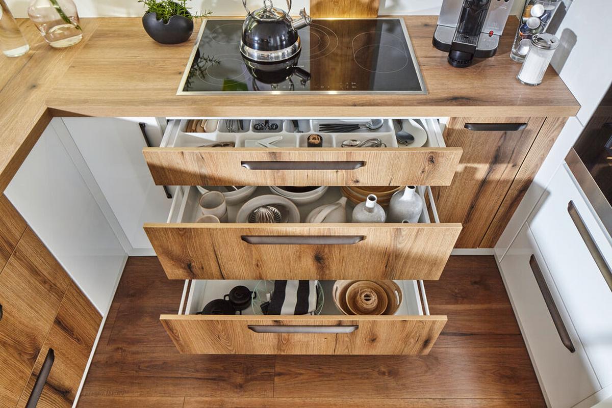 Einbauküche Pn 20 Frei Planbar Modernes Design - Eichefarben/Anthrazit, Holzwerkstoff - Pino