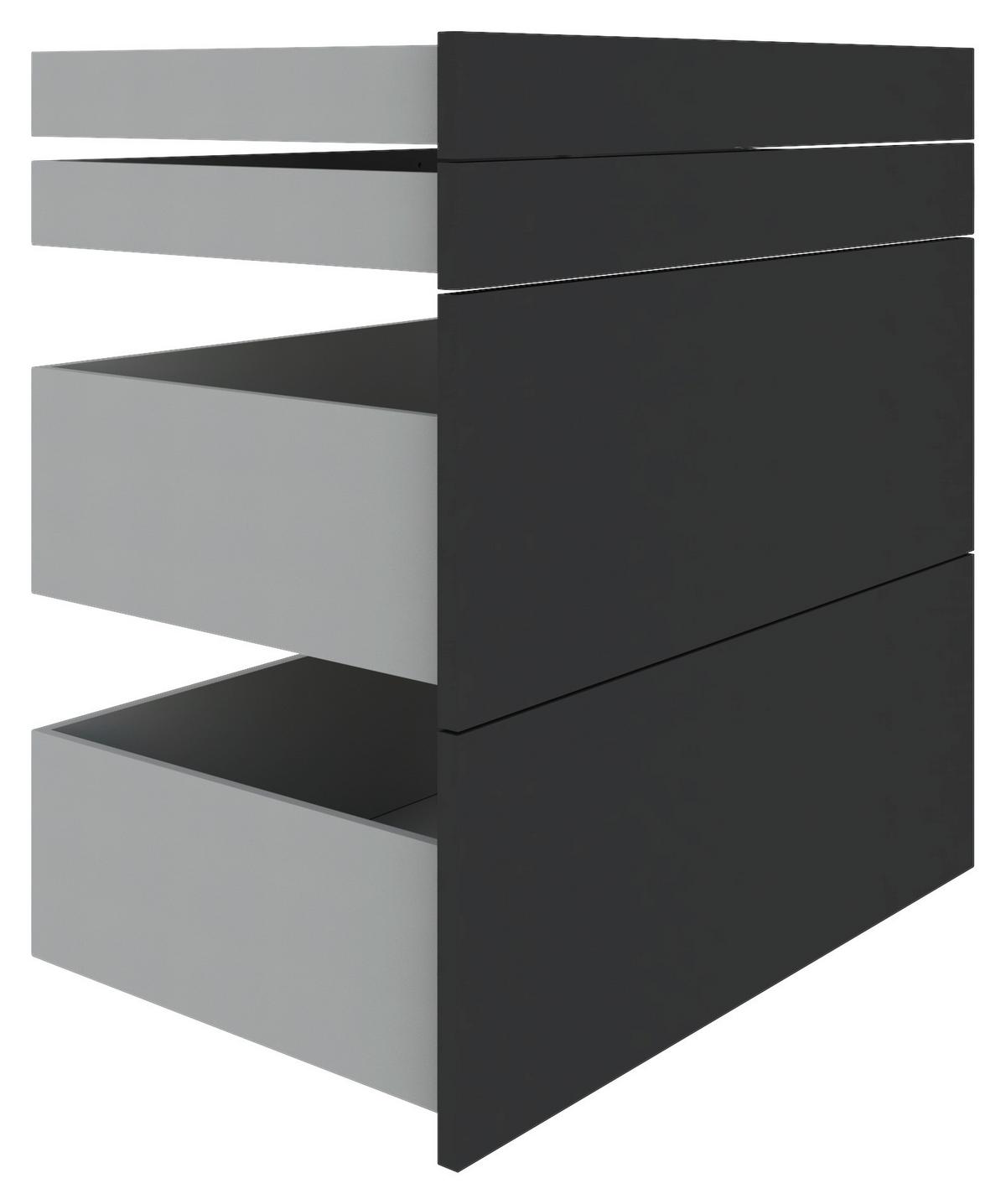 Schubladeneinsatz Unit Anthrazit B: 91 Cm 4 Fächer - Anthrazit, MODERN, Holzwerkstoff (91/83/47cm) - Ondega