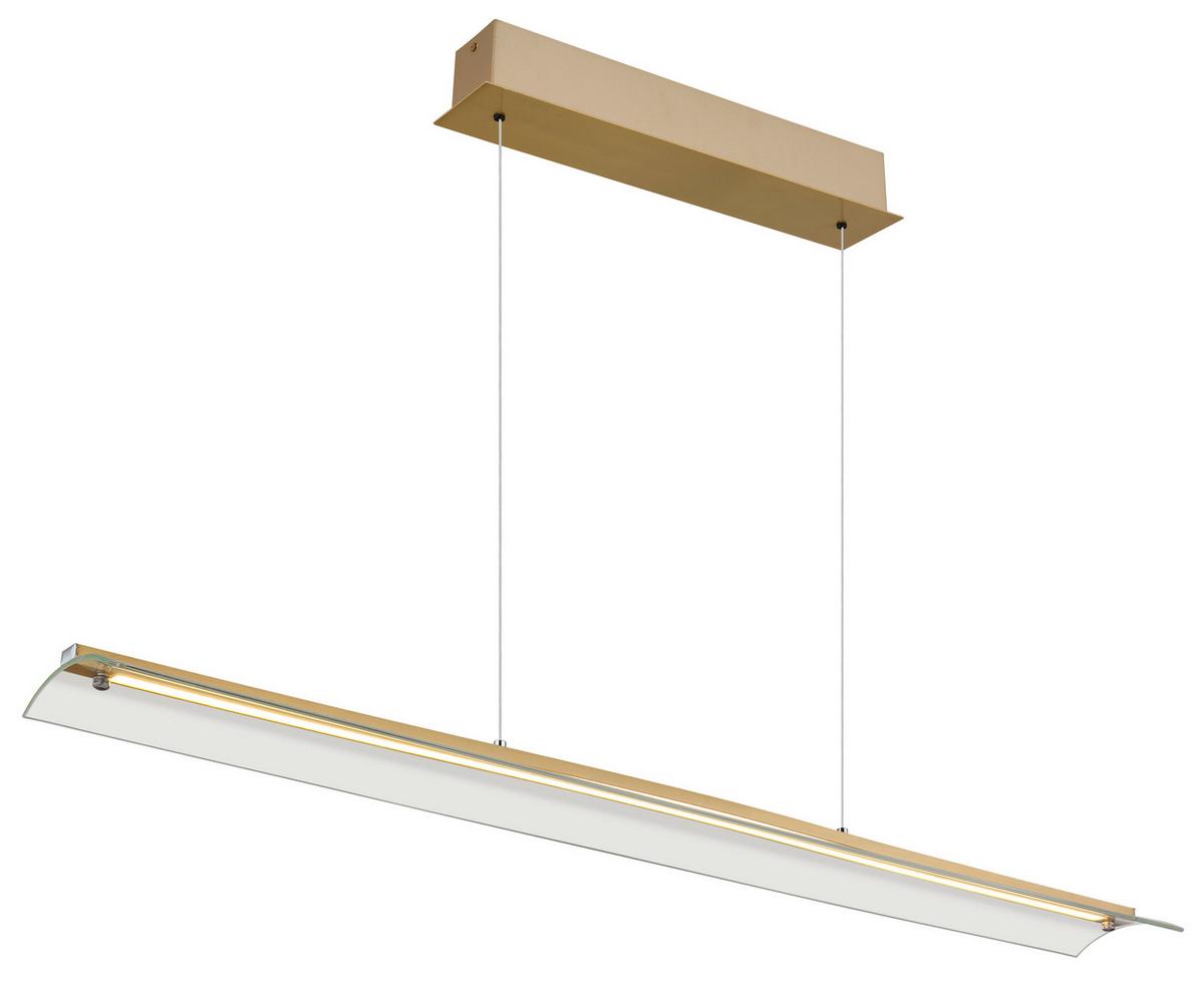 LED-Hängeleuchte 17017m - Klar/Messingfarben, Design, Glas/Metall (100/12/150cm) - Globo
