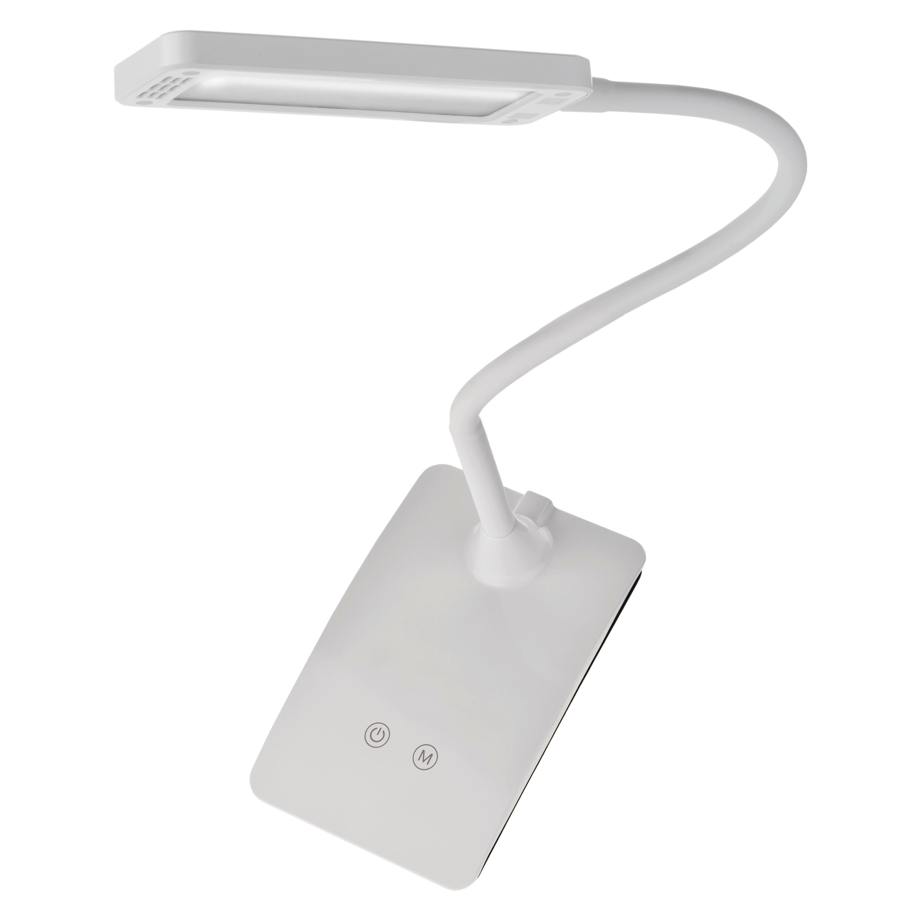 LED lampa na písací stôl Eddy V: 26cm, 6 Watt - biela, Basics, kov/plast (9.5/26/15.5cm)
