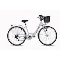 Citybike 28'' mit Korb DaCapo Cantaloupe weiß/pink - Weiß, LIFESTYLE, Metall (25/140/60cm)