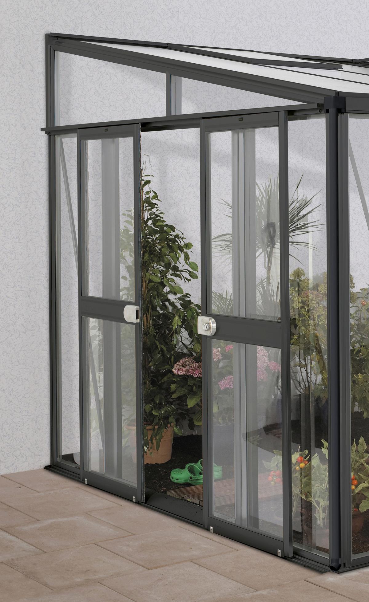 Doppeltür-kit Für Gewächshaus Hel/ath Mit Esg - Alufarben, Basics, Glas/Metall (119/176cm)
