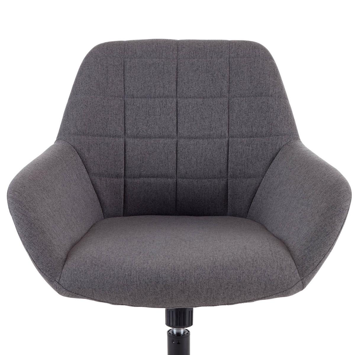 Drehstuhl Bridge Mit Rollen Und Armstützen Grau - Schwarz/Grau, MODERN, Textil/Metall (63/81-89/62cm) - MID.YOU