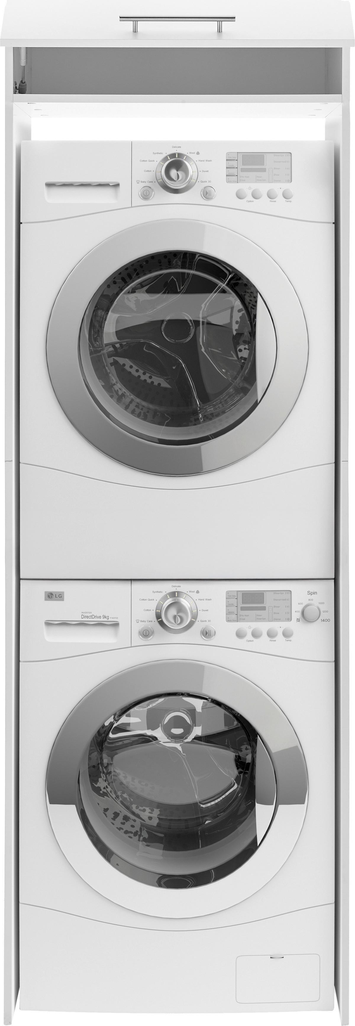 Waschmaschinenschrank Clara - Weiß, KONVENTIONELL, Holzwerkstoff (67,4/200/67,6cm) - Respekta