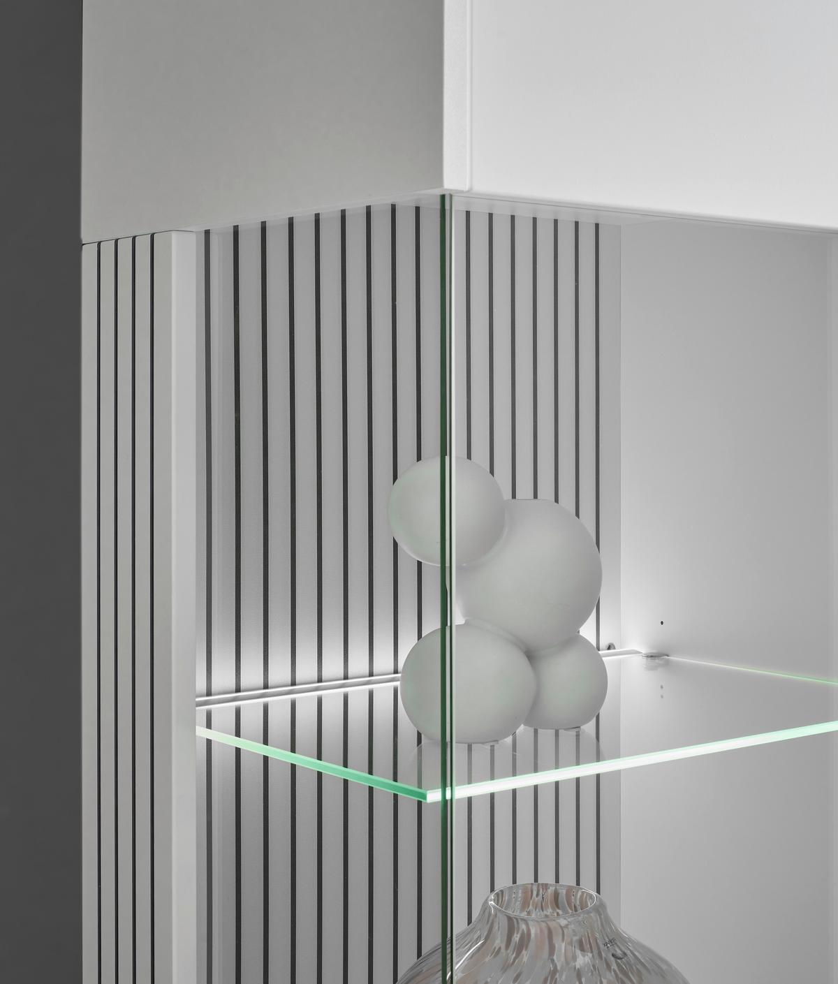 Vitrine Hudson Schwarz/Weiß B: 75 cm - Schwarz/Weiß, Design, Glas/Holzwerkstoff (75/125/38cm) - MID.YOU