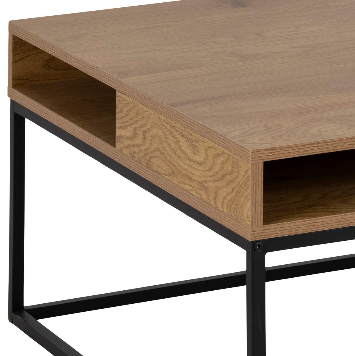 Konferenční stolek WILLFORD dub divý - černá/barvy dubu, Trend, kov/kompozitní dřevo (80/80/40cm) - MID.YOU