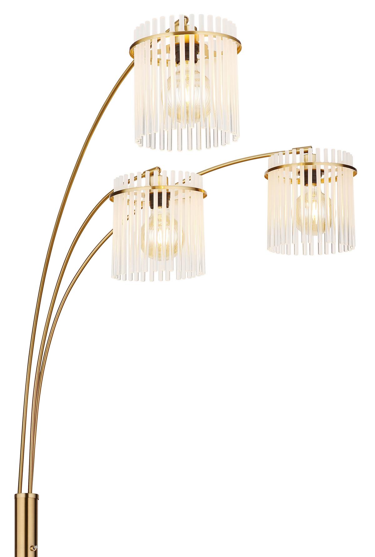 Stehleuchte Gorley ca. 100x160x180 cm - Klar/Goldfarben, Trend, Glas/Kunststoff (100/160/180cm) - Globo