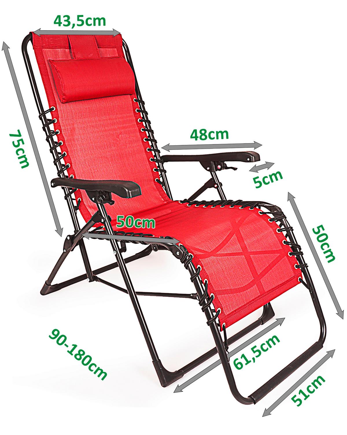 Bäderliege Relax Kunststoff Klappbar - Rot/Schwarz, Basics, Kunststoff (84/109/65cm)