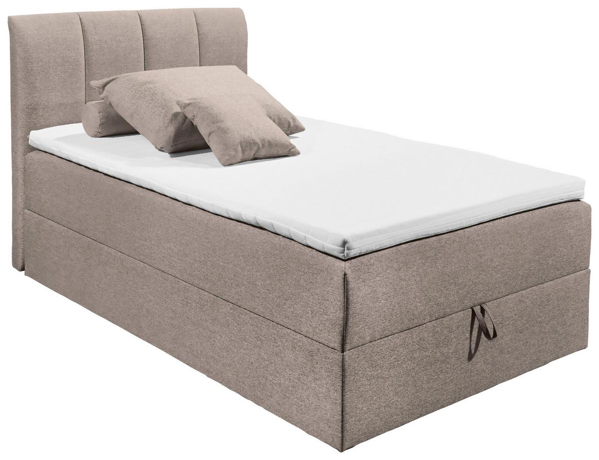 Boxspring postel GRANADA hnědá 120x200 cm - černá/jílová barva, Basics, textil/plast (120/200cm) - MID.YOU