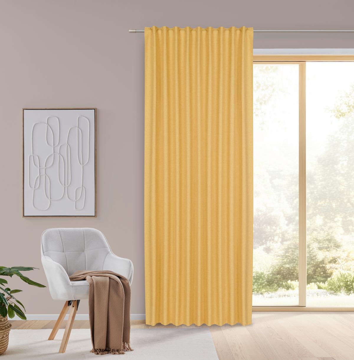HOTOVÝ ZÁVĚS ULRICH -EXT- -TOP- - žlutá, textil (135/245cm) - Modern Living