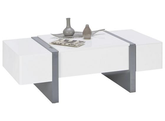Konferenční Stolek Artemis - bílá/šedá, Moderní, kompozitní dřevo (120/40-66/60cm) - Modern Living Konferenční Stolek Artemis - bílá/šedá, Moderní, kompozitní dřevo (120/40-66/60cm) - Modern Living