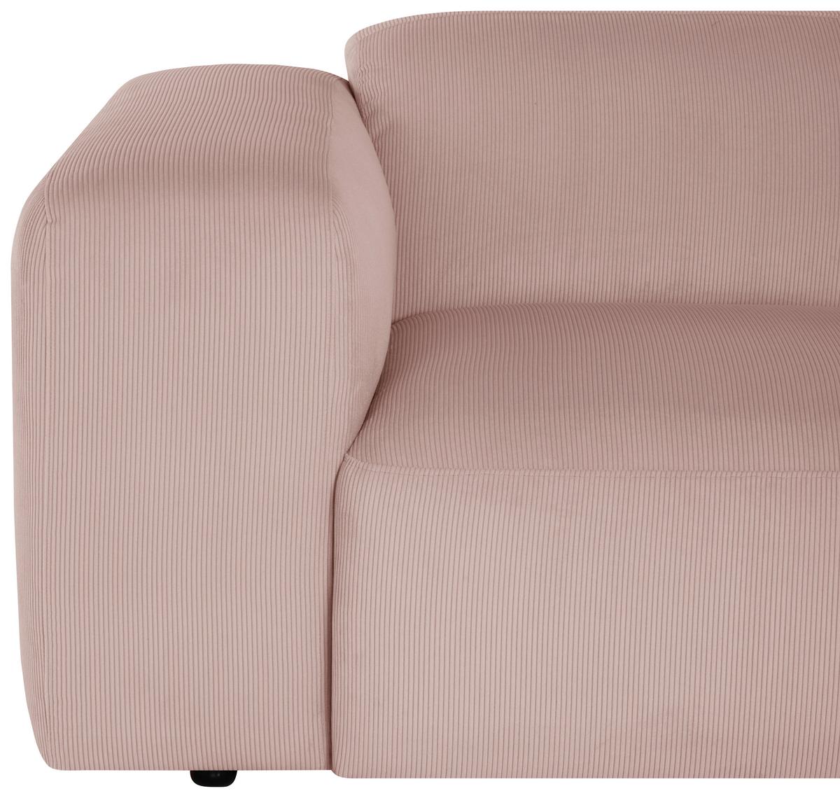 Ecksofa Hannah Rosa 304x200 cm - Schwarz/Rosa, Design, Textil (304/200cm) - MID.YOU