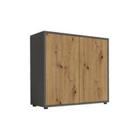 Kommode 79 cm Mailand, Anthrazit - Anthrazit/Schwarz, MODERN, Holzwerkstoff (79/73/33cm) - MID.YOU