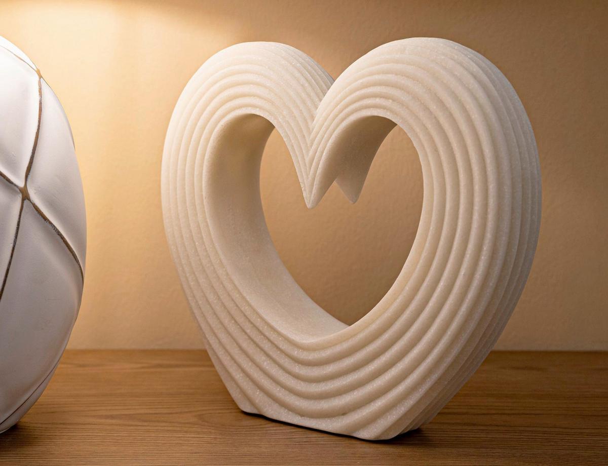 Skulptur Kunststoff, Weiß - Basics, Kunststoff (30/26/7cm)