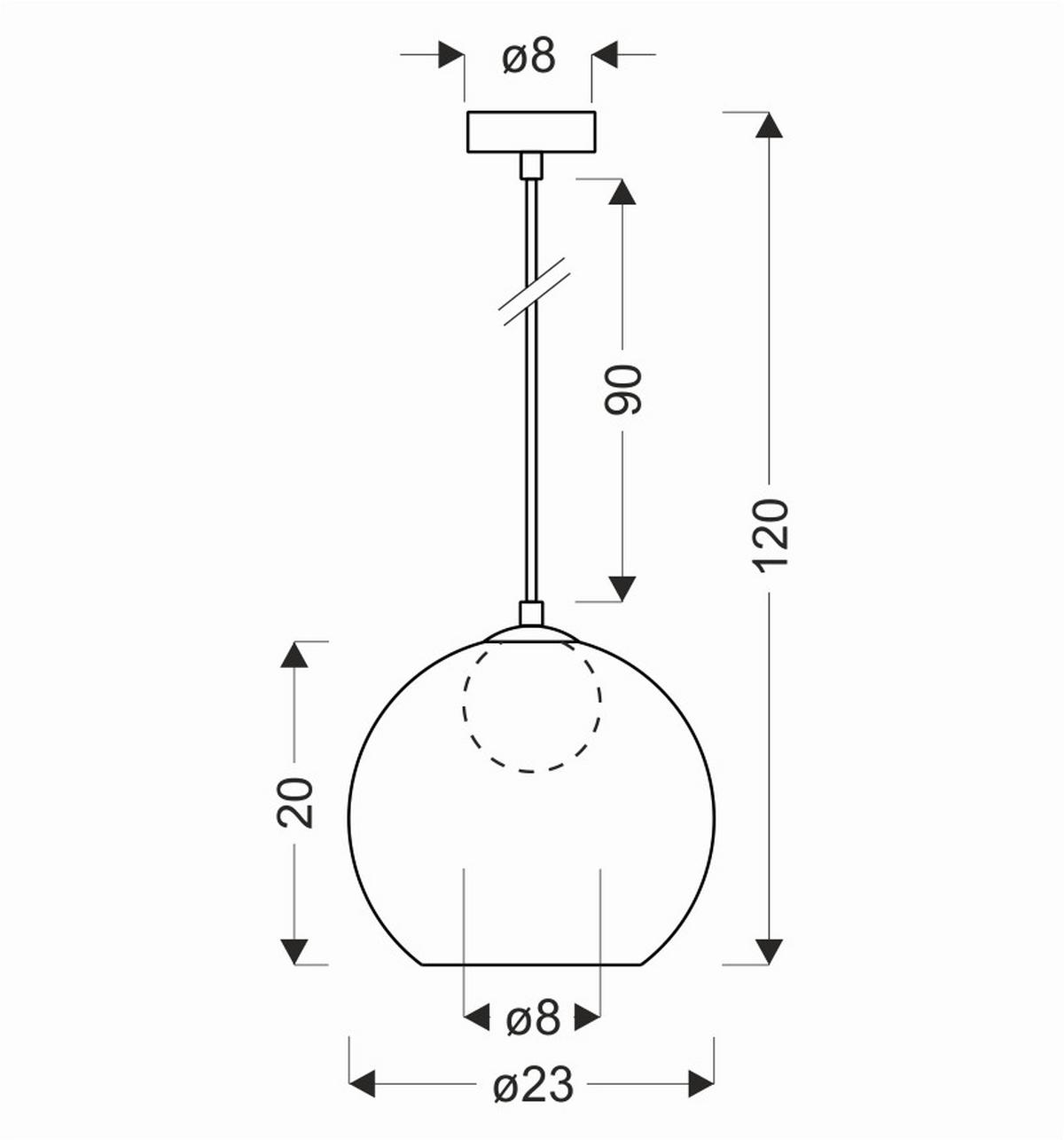 Pendelleuchte 31-38333 Brin - Schwarz/Weiß, Design, Glas/Metall (23/23/100cm)