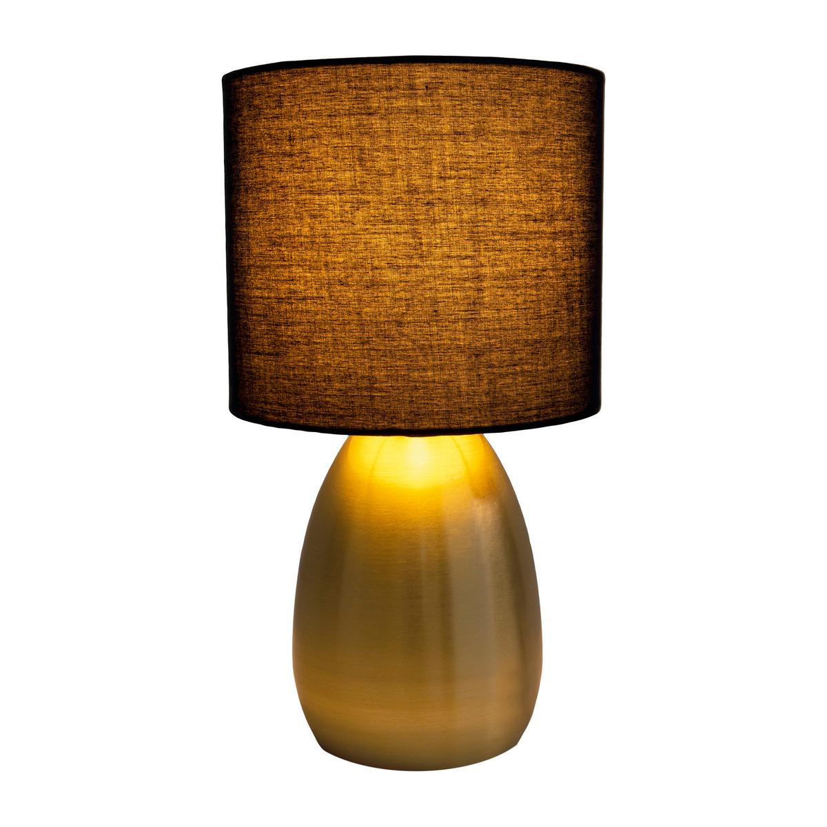 Tischleuchte Aurum - Goldfarben/Schwarz, Design, Textil/Metall (17,5/33cm) - Näve