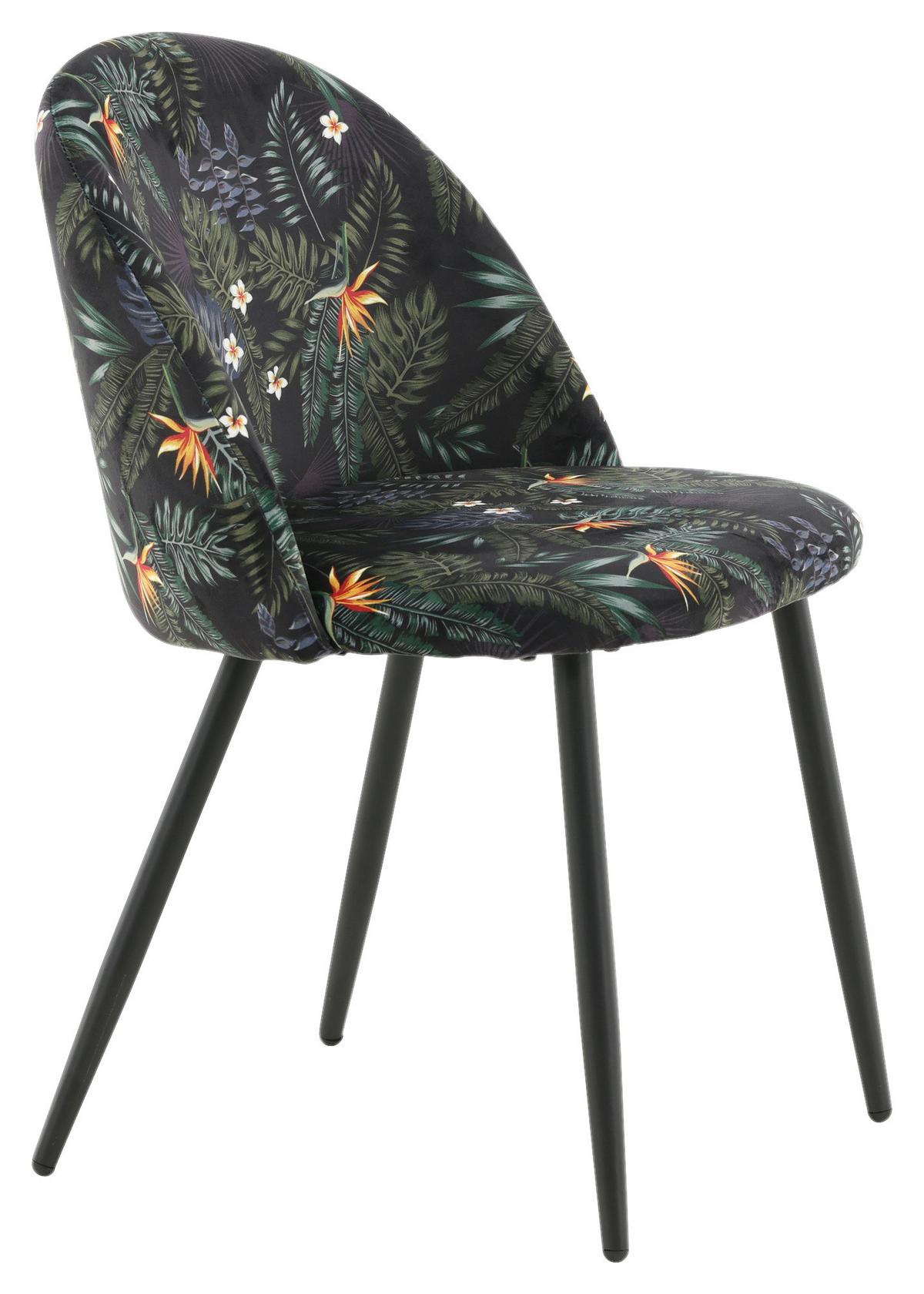 Stuhl-Set Velvet - Schwarz, Design, Textil/Metall (50/77/48cm) - Livetastic