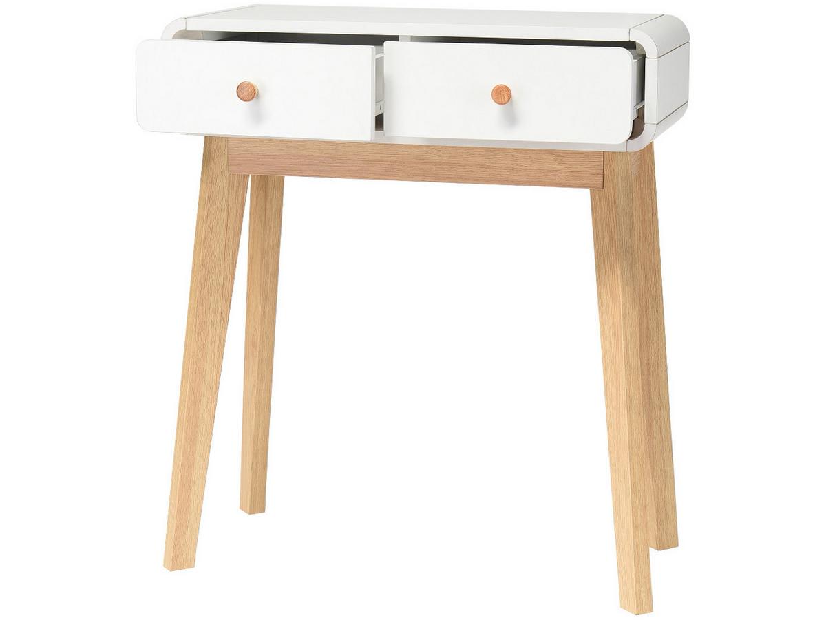 Konsole Cassie Weiß - Eichefarben/Weiß, Design, Holzwerkstoff (65/76/30cm) - MID.YOU