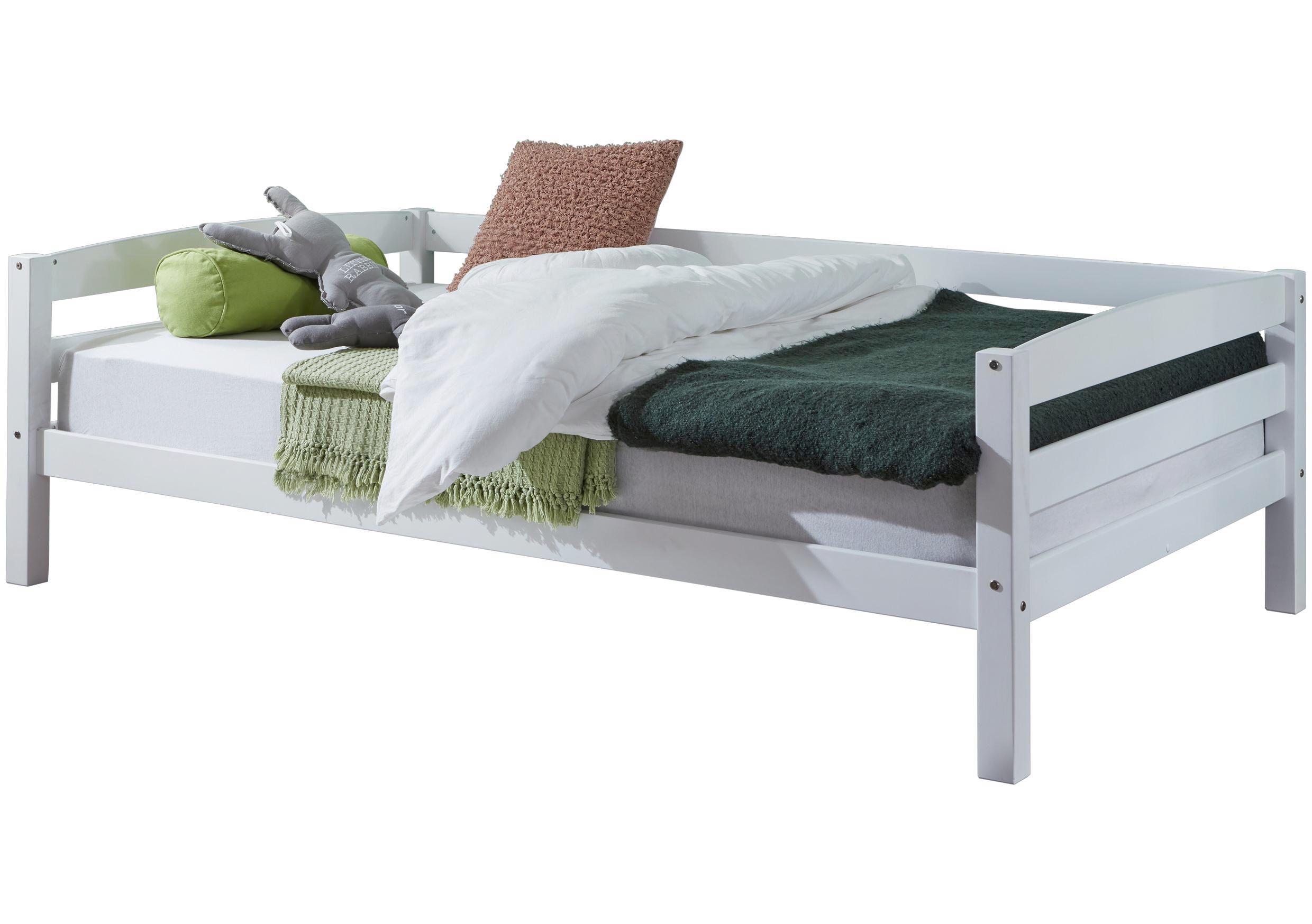 Kinder-/Juniorbett Nora 90x200 cm Buche Massiv - Weiß, Design, Holz (120/200cm)