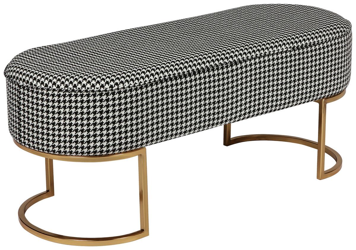 LAVICA ATHEA - čierna/biela, Design, kov/textil (105/42/40cm) - MID.YOU
