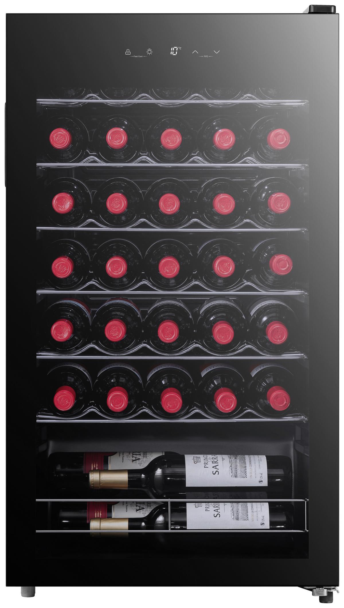 Weinkühlschrank Wks 1-40 Schwarz 93l Für 34 Flaschen - Schwarz, Basics, Glas/Kunststoff (47/84,5cm) - Silva Schneider