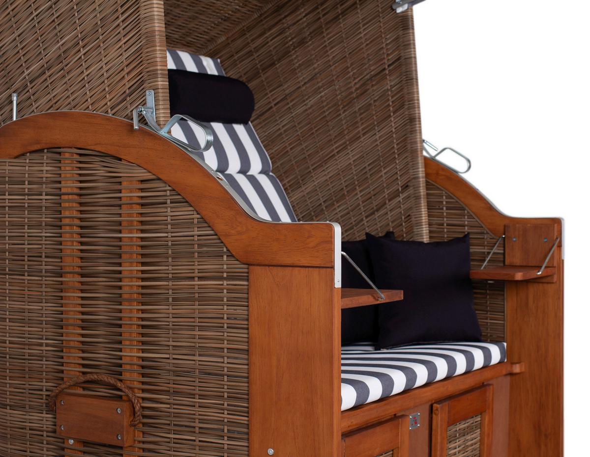 Strandkorb Pure Braun - Braun, LIFESTYLE, Holz/Textil (120/160/80cm)