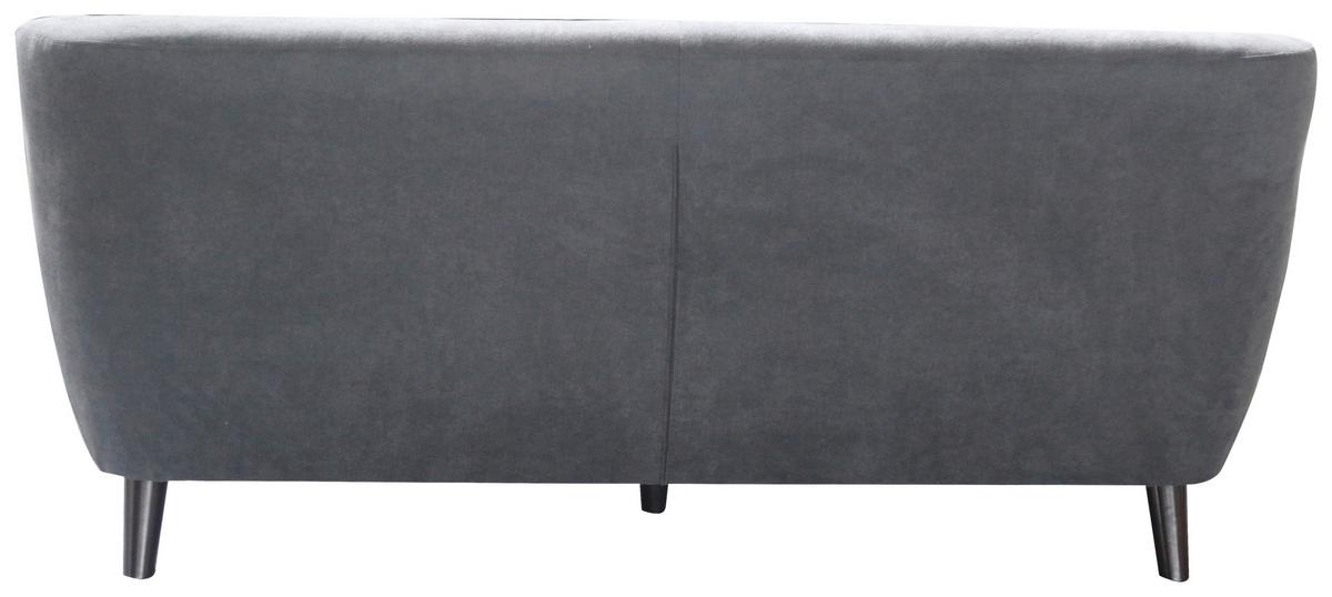 Dreisitzer-sofa Monaco, Mikrofaser - Dunkelgrau/Schwarz, MODERN, Textil (181/82/85cm) - Luca Bessoni