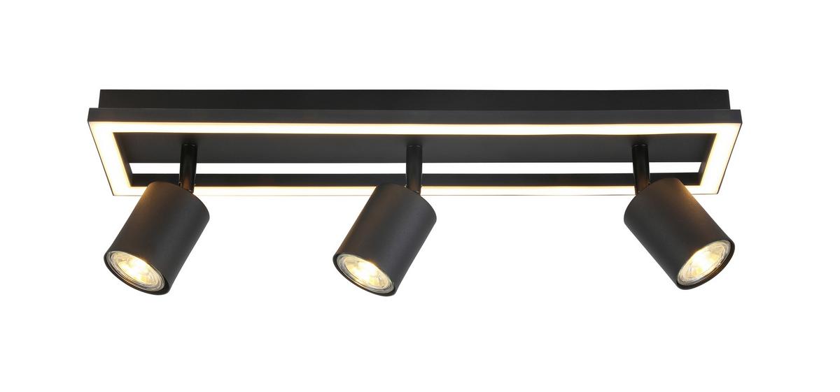 Led-deckenleuchte Conan L: 50 Cm Verstellbare Spotlights - Schwarz, MODERN, Kunststoff/Metall (50/13/15,6cm) - Luca Bessoni