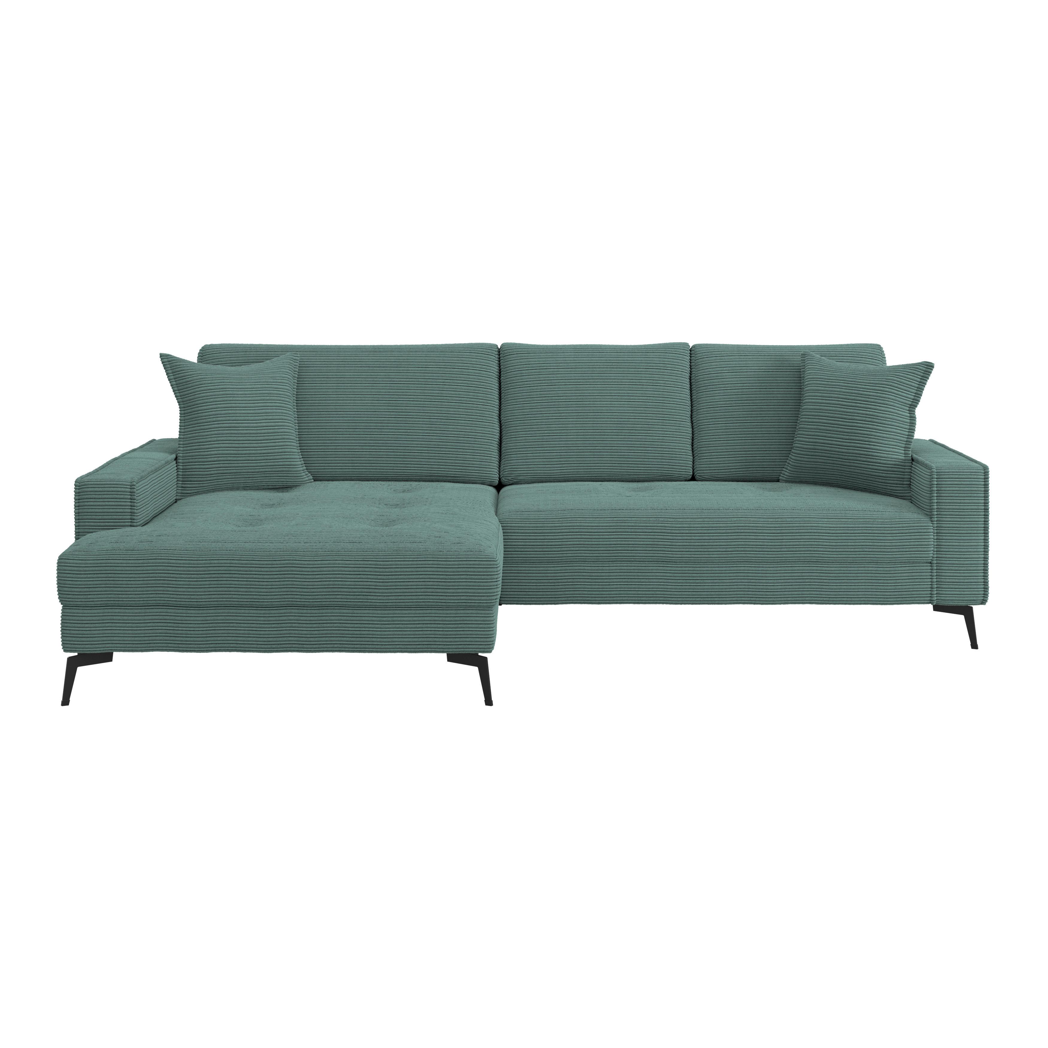 Ecksofa Zero Petrol 173x286 cm - Petrol/Schwarz, Trend, Textil (173/286cm)