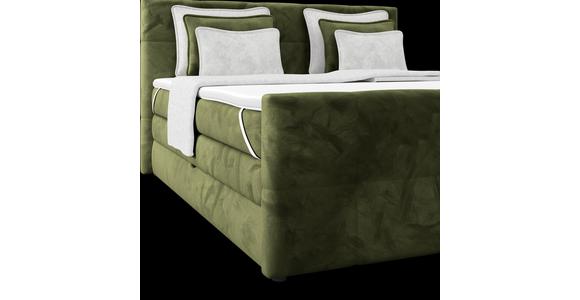 Boxspringbett mit Topper und Bettkasten 180x200 cm Medino - Dunkelgrün, KONVENTIONELL, Holz/Holzwerkstoff (180/200cm) - Luca Bessoni