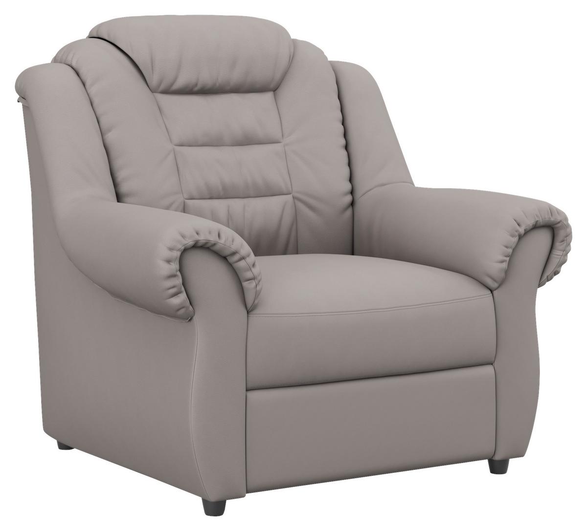 Polstersessel Boston Hellbraun Lederlook - Hellbraun/Schwarz, KONVENTIONELL, Textil (104/102/101cm) - Livetastic