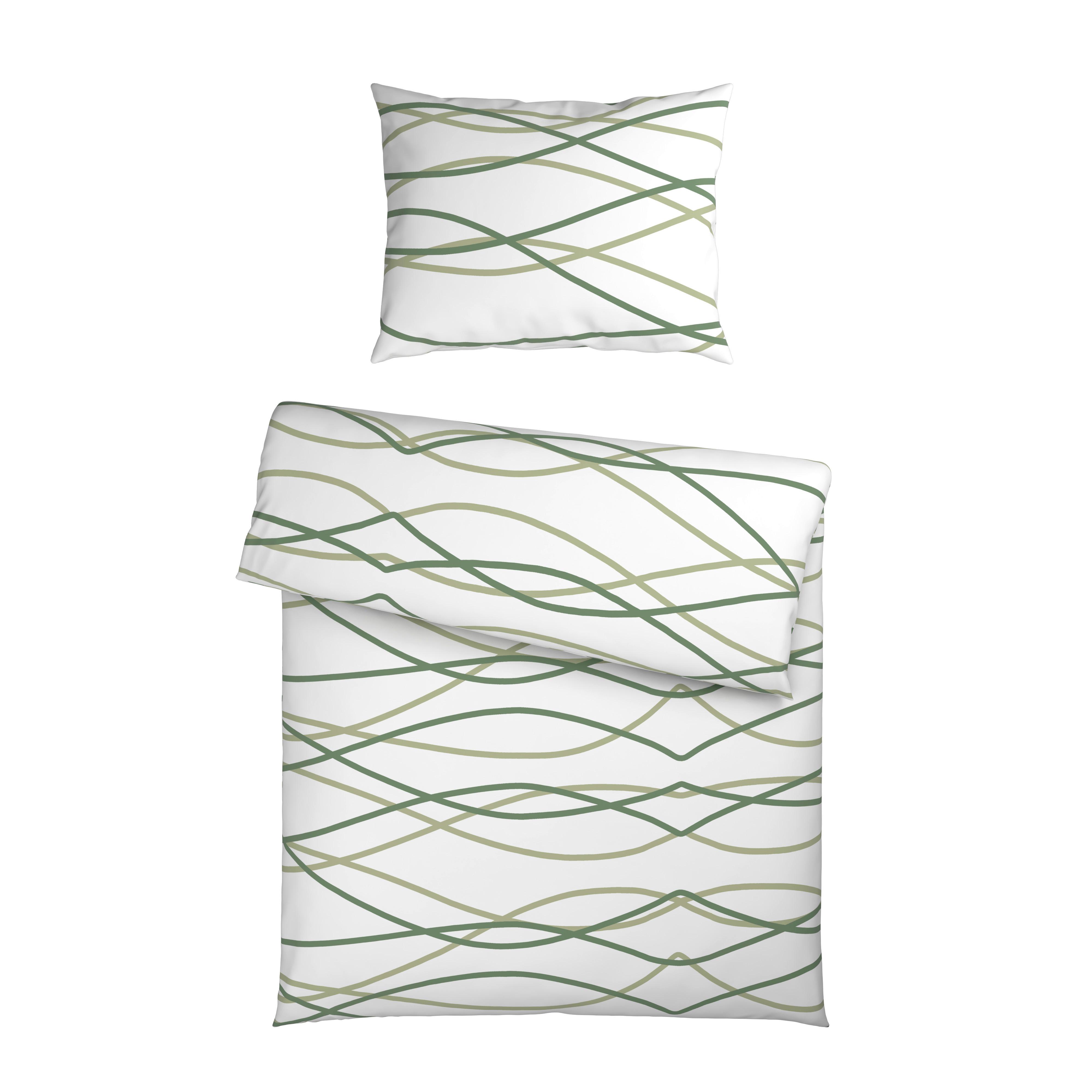 POVLEČENÍ WELLE - bílá/světle zelená, Moderní, textil (140/200cm) - Mömax
