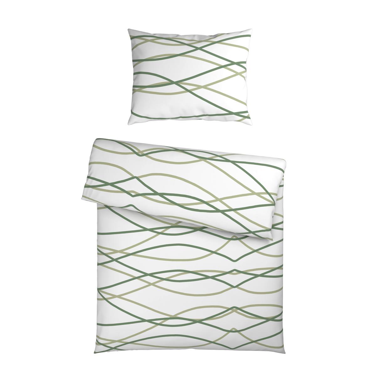 POVLEČENÍ WELLE - bílá/světle zelená, Moderní, textil (140/200cm) - Mömax