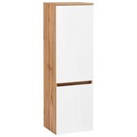 Midischrank Kopenhagen B: 40 Cm Weiß/eiche Dekor - Eichefarben/Silberfarben, KONVENTIONELL, Holzwerkstoff (40/130/35cm) - Held