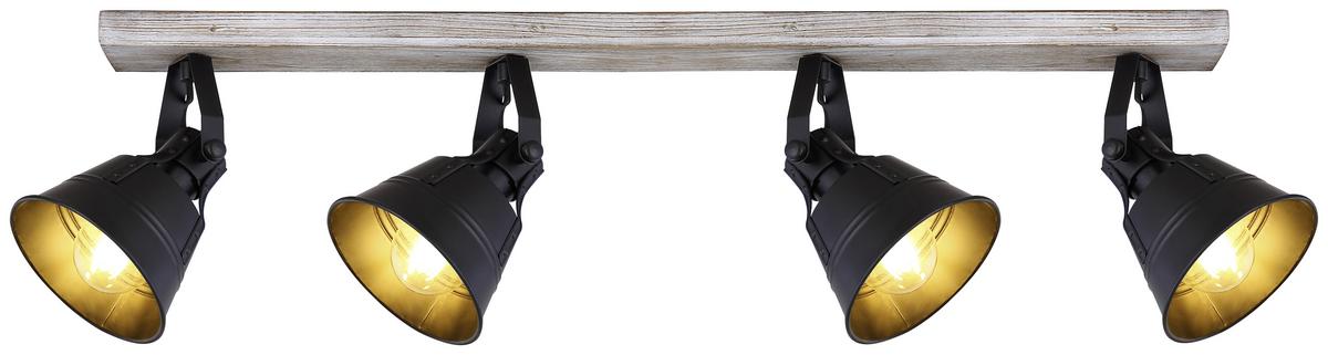 Strahler 15366s-4 Günther - Goldfarben/Schwarz, Trend, Holz/Metall (82/17,5/18cm) - Globo