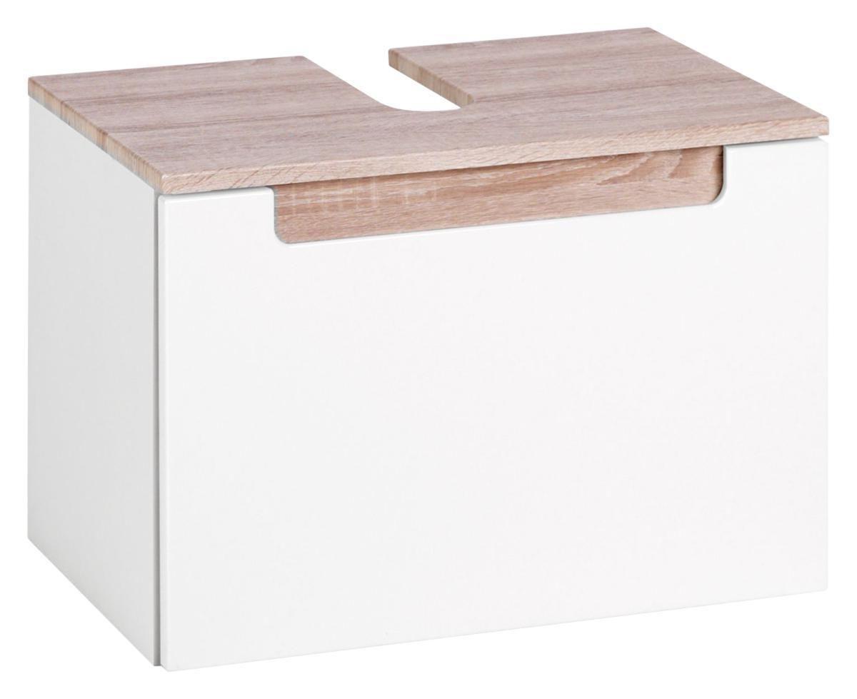 Waschbeckenunterschrank Siena B: 60 cm Sonoma Eiche/Weiß