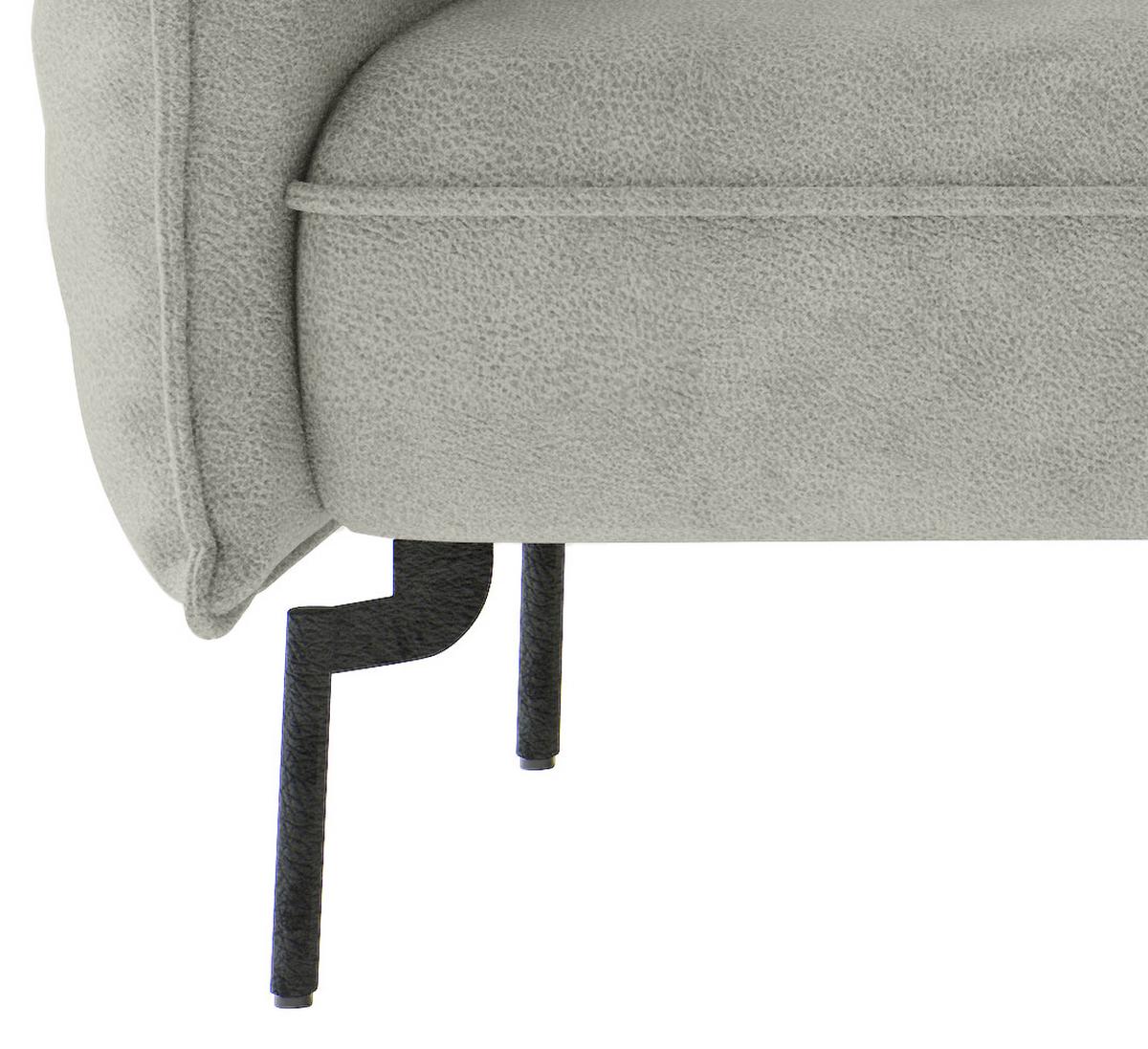 Ecksofa Jakarta - Edelstahlfarben/Hellgrau, Design, Textil (265/185cm) - Livetastic