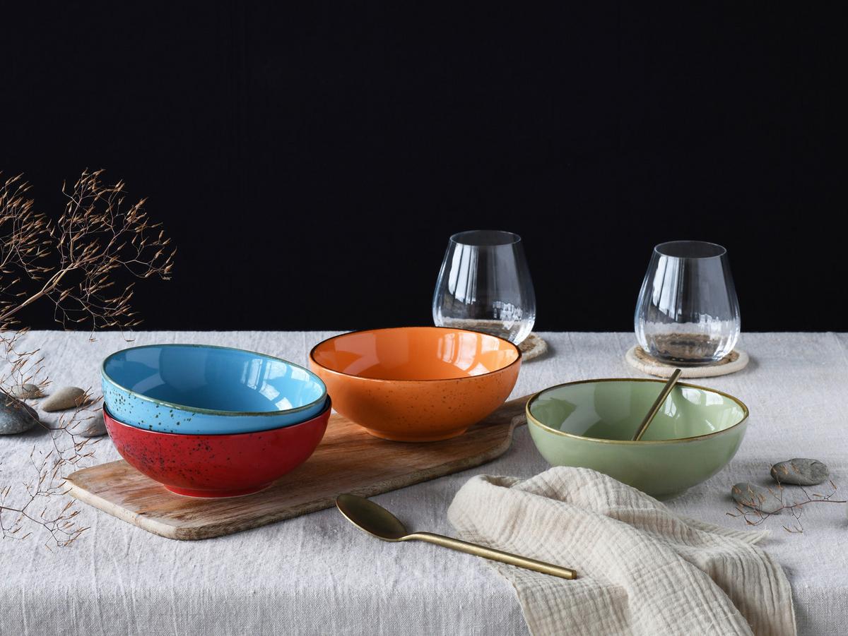 Schüsselset Nature Collection Mediterran, 4--Teilig., Multicolor - Multicolor, Design, Keramik - Creatable