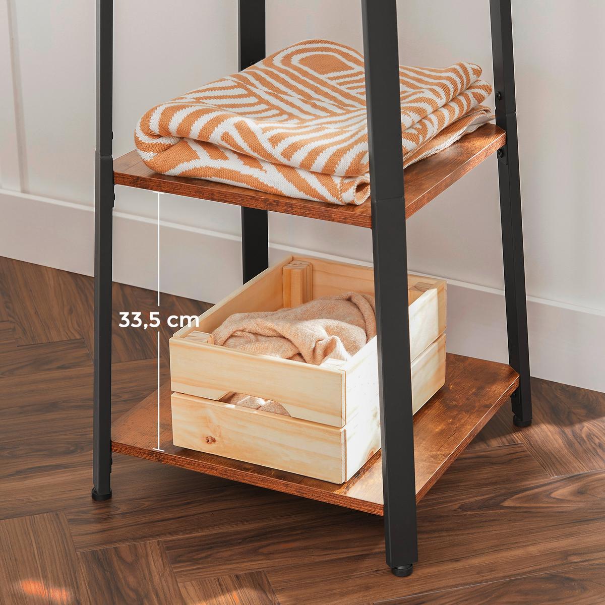 Vešiak na odevy - hnedá/čierna, Trend, kov/kompozitné drevo (43/180/43cm) - Boxxx