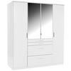 Kleiderschrank Mit Spiegel 180cm Aachen, Alpinweiß - Weiß, KONVENTIONELL, Holzwerkstoff (180/198/58cm)