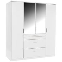 Kleiderschrank Mit Spiegel 180cm Aachen, Alpinweiß - Weiß, KONVENTIONELL, Holzwerkstoff (180/198/58cm)
