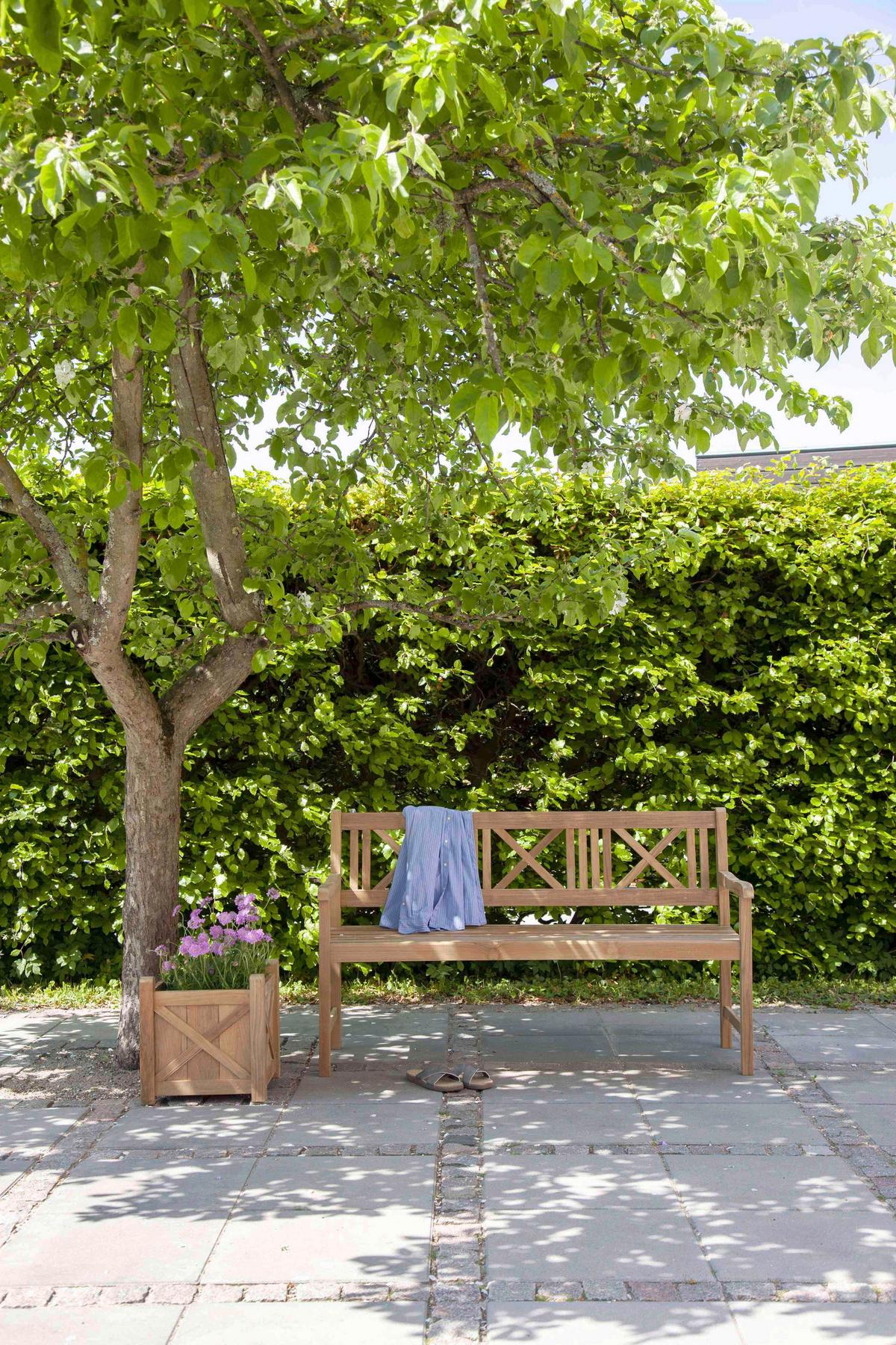 Gartenbank Holz Rosenborg 3-Sitzer - Naturfarben/Teakfarben, Natur, Holz (58/89/150cm) - Gardenson