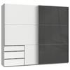 Schwebetürenschrank Mit Laden B: 250 Cm Level Grau/weiß - Weiß/Grau, MODERN, Holzwerkstoff (250/216/65cm) - MID.YOU