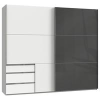 Schwebetürenschrank Mit Laden B: 250 Cm Level Grau/weiß - Weiß/Grau, MODERN, Holzwerkstoff (250/216/65cm) - MID.YOU